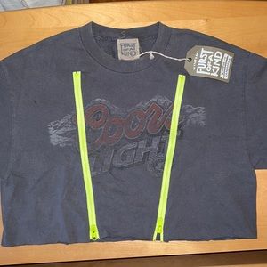 LF Furst of a kind Coors Lights zipper cropped shirt